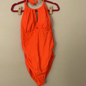 Bright orange swimsuit